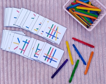 Popsicle patterns matching cards, Matching game, Patterns cards, Toddler matching activities, Problem solving, Montessori learning game.