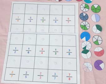 Fraction Matching Printable: Homeschool Activity Board (PDF Download)