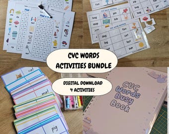 CVC Words Learning Bundle: Kindergarten Phonics Activities (Digital Download)