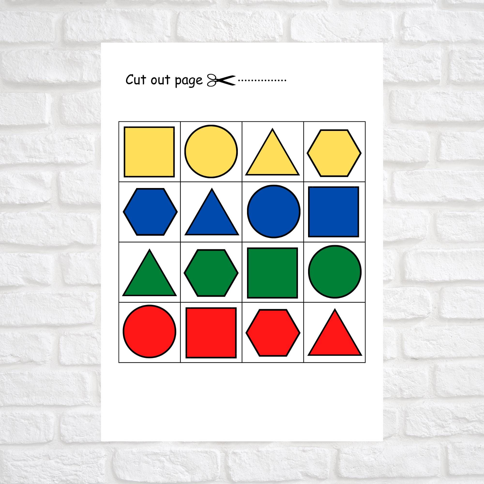 Shapes Matching Game: Preschool Learning Activity (PDF Pattern), Match ...