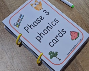 Phase 3 phonics cards, Learning phonics, Early years, Letter sounds, Flashcards physical, Literacy, Education, EYFS phonics, Homeschooling