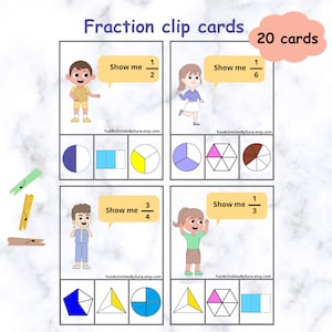 Attività con schede di ritaglio di frazioni di geometria, schede didattiche, attività Montessori, attività stampabili, matematica anno 2, stampabili per la scuola domestica,