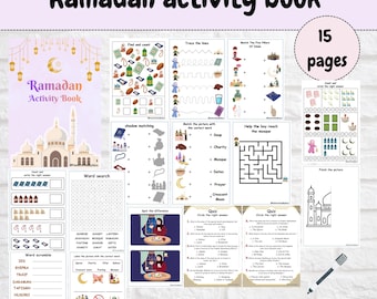 Ramadan Activity Book: Kids Learning Games (Digital Download), Ramadan Activities, Islamic Activity For kids, Ramadan Book For Kids,