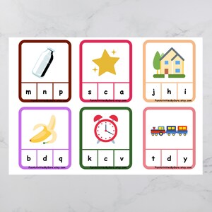 First letter matching clip cards activities, Letter matching, Matching activities, Beginning sound, Letters activities, Clip cards, EYFS image 5