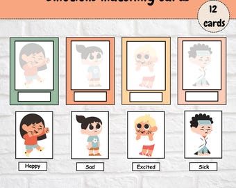Karty do dopasowywania uczuć: Aktywność dziecięca dotycząca emocji (wzór PDF)