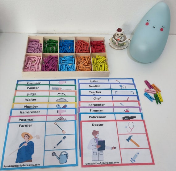 Handmade Jobs and Their Equipment Clip Cards Activities Etsy