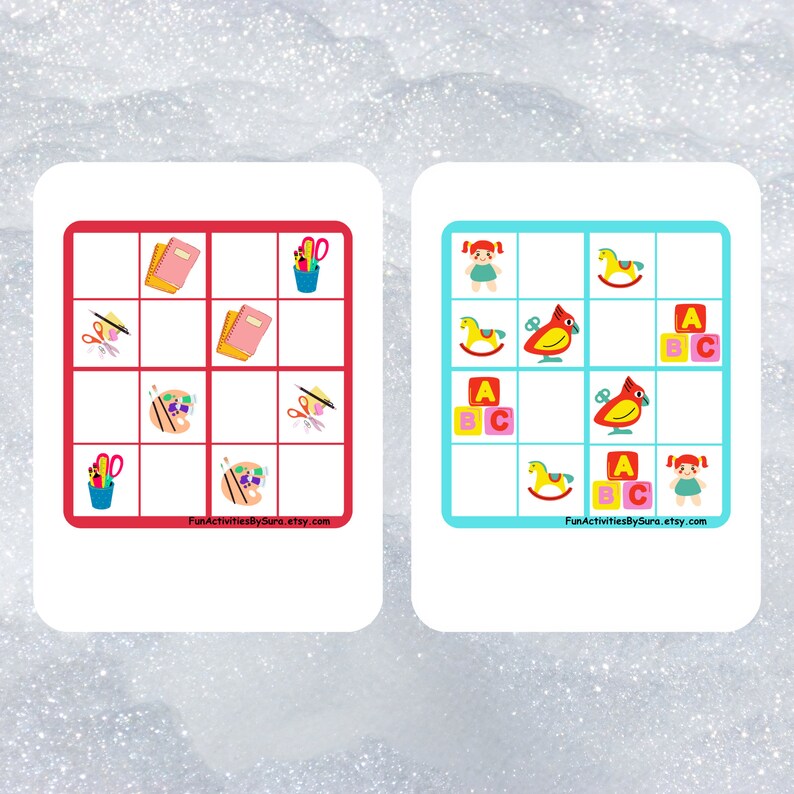 Sudoku Puzzle Book for Kids, Sudoku for kids, Spring activities for kids, kids sudoku 4x4, puzzles logic, sudoku game, preschool worksheets