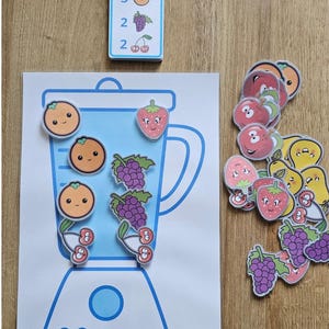 Jogo de Matemática com Liquidificador de Frutas: Atividade de Contagem para Pré-Escolares (Download Digital), Jogo de Contagem com Smoothie, Jogo de Contagem Divertido e Educativo para Crianças imagem 6