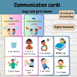 Communication Speech Flash Cards, Instant Download Special Needs Learning, Children Educational Cards, Preschool, Autism Communication.
