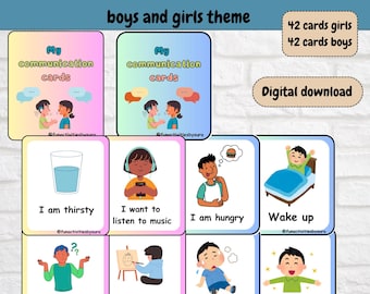 Communication Speech Flash Cards, Instant Download Special Needs Learning, Children Educational Cards, Preschool, Autism Communication.