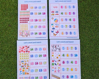 Preschool Counting Game: Number Matching Activity (PDF Pattern)