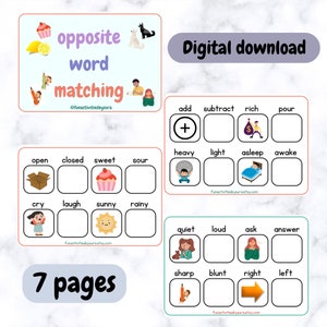 Gegensatz Wörter, Lernen Sie Gegensätze, Gegensatz Arbeitsblatt, Homeschool Arbeitsblatt, Gegensatzpaare, Gegensatzpaar, EYFS.