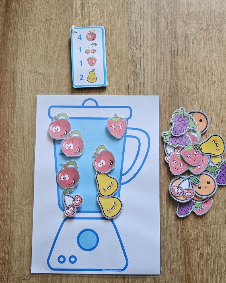 Jogo de Matemática com Liquidificador de Frutas: Atividade de Contagem para Pré-Escolares (Download Digital), Jogo de Contagem com Smoothie, Jogo de Contagem Divertido e Educativo para Crianças imagem 7