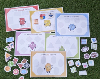 Shapes Matching Busy Book: Toddler Learning Activity (PDF)