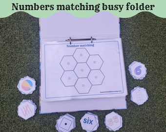 Numbers matching busy folder 1-10, File folder games, Numbers activities, EYFS maths worksheets, Printable busy folder, Learning Binder