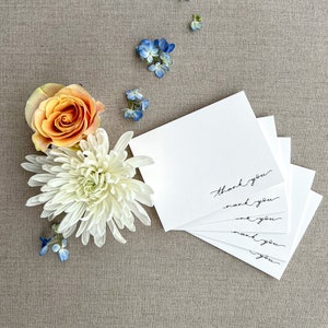 Carte de remerciement, Set of Five, Minimal, Typographie, Calligraphie moderne