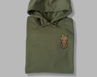 Baby Groot Embroidered Patch Hoodie - Guardians of the Galaxy Unisex Gift