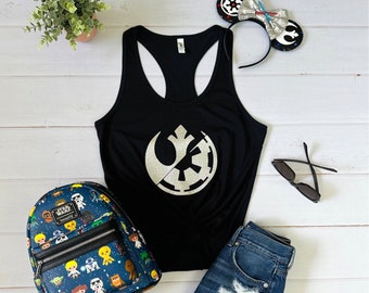 Star Wars Rebel Empire Logo Glitter Tank Top, Disney Vacation Shirt