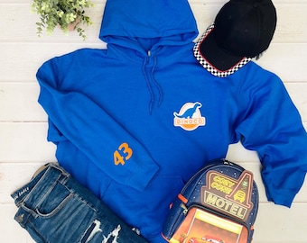 Disney, Pixar movie, Cars, Dinoco logo embroidery patch, minimalist unisex hoodie