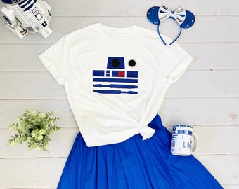 Star Wars, R2D2 sparkly minimalist T shirts,  Star Wars Halloween costume shirts, Disney family matching shirt