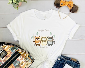 Star Wars, Ewok,  May the forest be with you, minimalist unisex T shirt