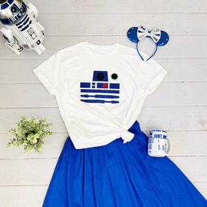 Star Wars, R2D2 sparkly minimalist T shirts,  Star Wars Halloween costume shirts, Disney family matching shirt