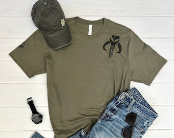 Camiseta con el sigilo mandaloriano de Boba Fett, regalo para fans de Star Wars