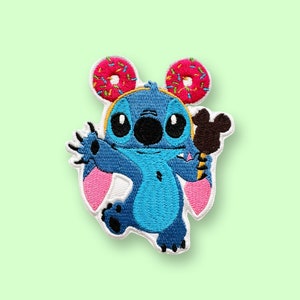 Disney, Lilo and Stitch, Embroidery iron on patch, Stitch embroidery appliqué