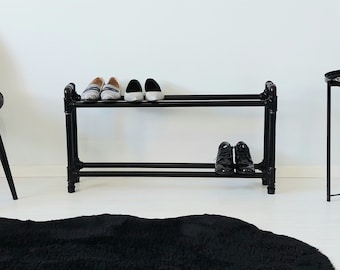 Metal shoe rack, industrial shoe rack, entryway shoe rack, shoe shelf, shoe rack, shoe holder, rustic shoe rack, shoe bench, shoe storage