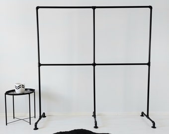 Industrial rustic freestanding clothing rail, clothes storage system, retail clothing rack, garment rack, clothing rail, clothes stand
