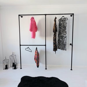 Clothes rack with rail for dresses and coats, retail display, hanging storage, garment rack, clothes stand, clothes hanger stand, coat rack
