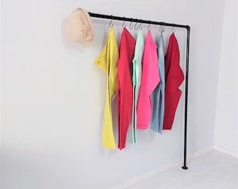 Wall Mounted Clothing Rack, Industrial Coat Rack, Metal Clothes Rack, Wall-mounted clothes rail in industrial design, Customizable coat rack
