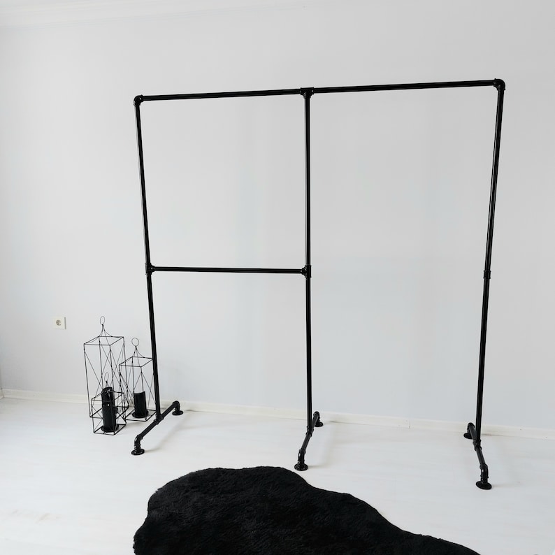 Espositore A Parete Per Abiti, Barra Porta Abiti Dorata, 120-250 Cm, In Metallo, Per Negozio O Camera Da Letto
