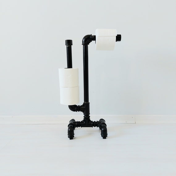 Industrial toilet paper stand, rustic pipe toilet paper holder, toilet paper storage, toilet paper rack, toilet paper storage, rustic toilet