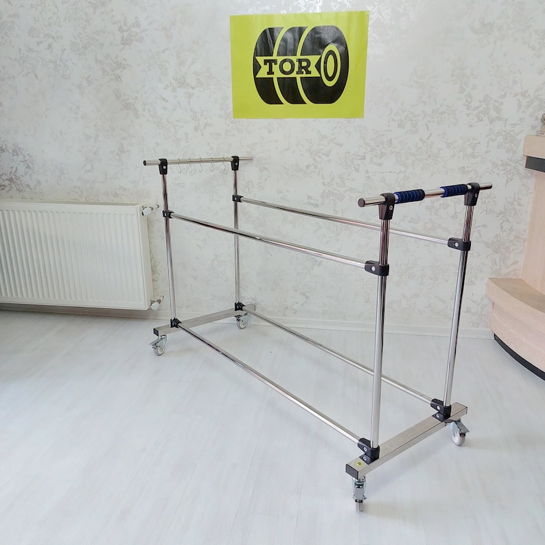 Metal Garage Organizer, Wheel Trolley, Tire Transport Rack, Automobile ...