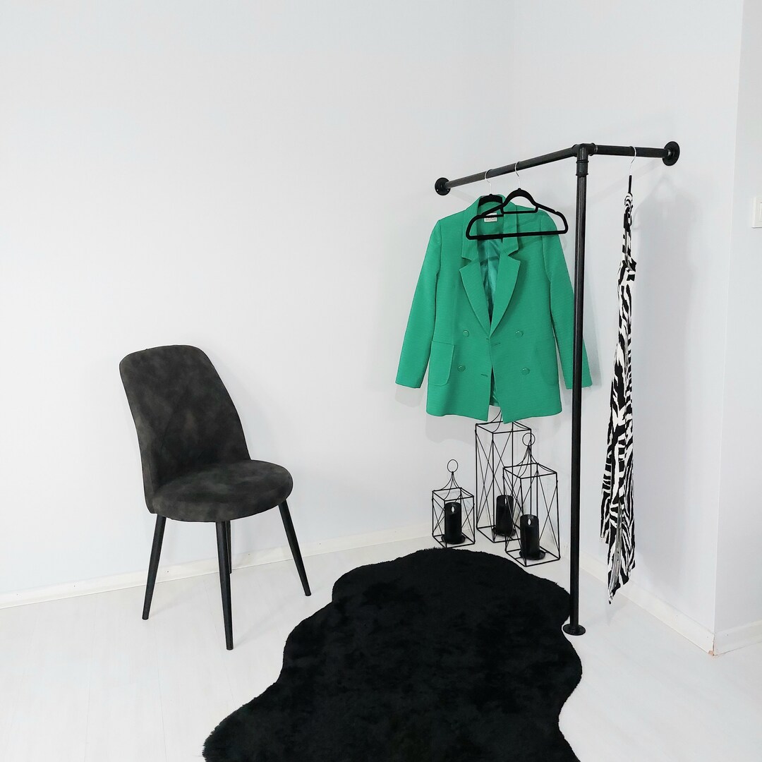 Corner Clothes Rack Industrial Pipe Rack Wall Mounted Etsy