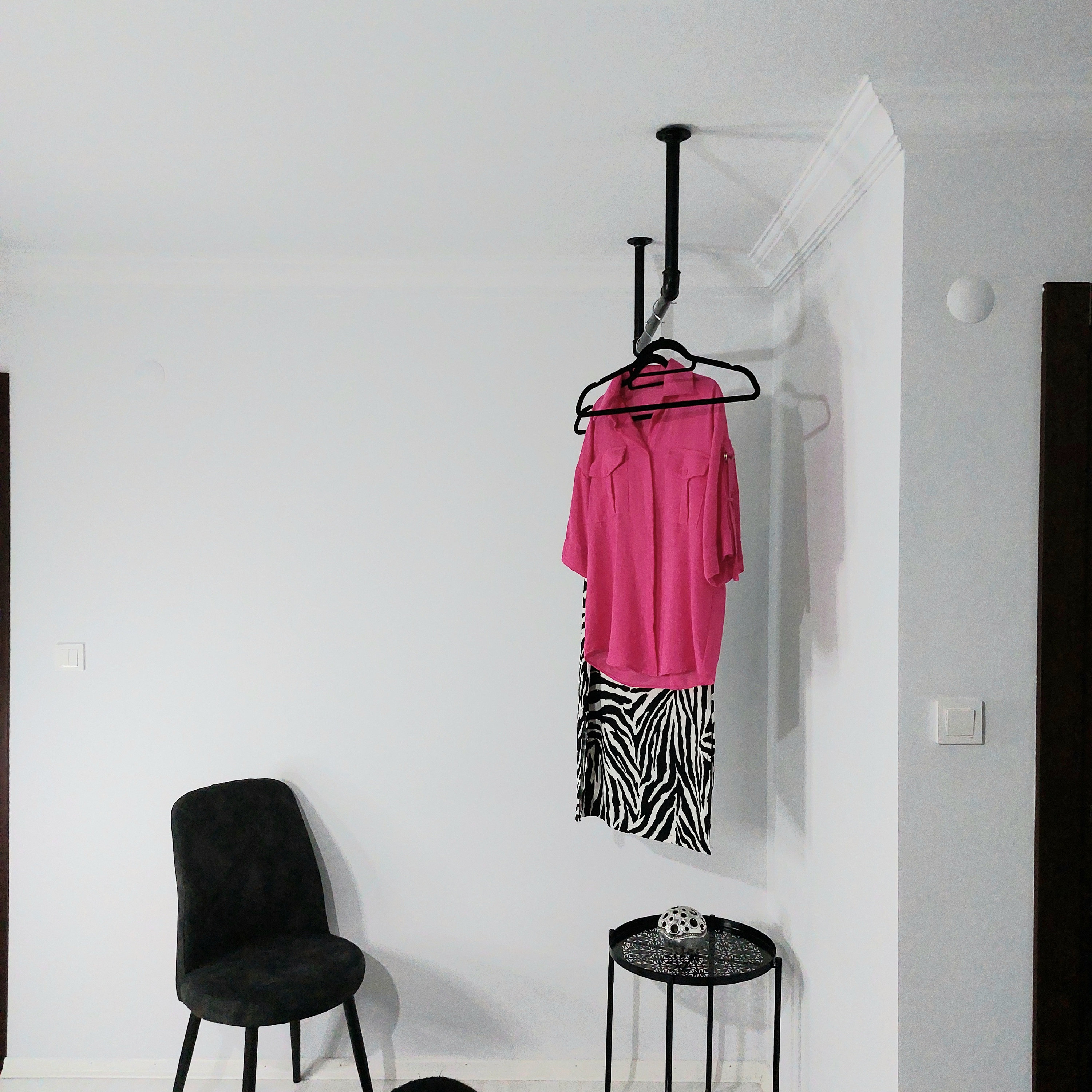 Ceiling Clothes Rack, Minimalistic Clothes Rack, Ceiling Mounted ...