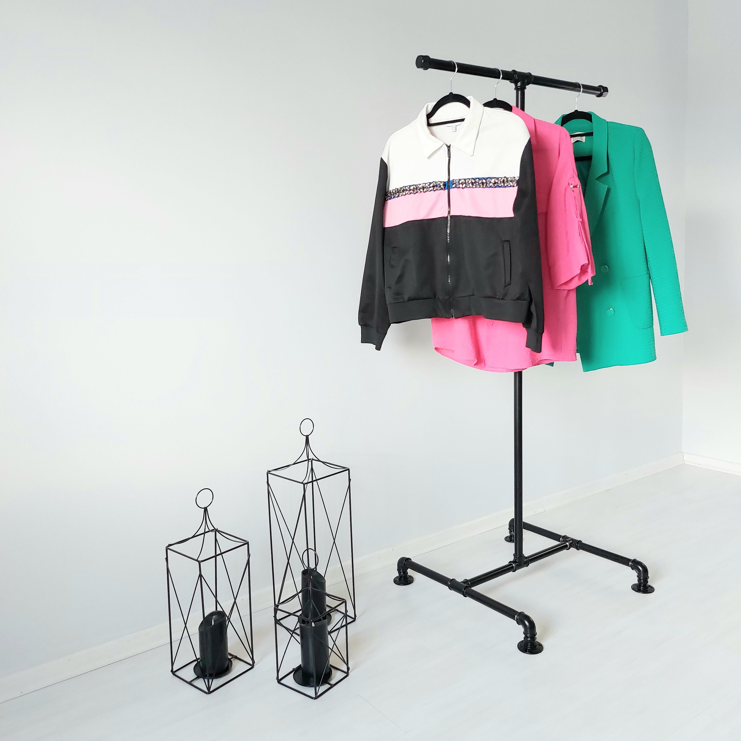 T Style Portable Coat Rack, Rolling Clothes Rack, Elegant Coat Rack ...