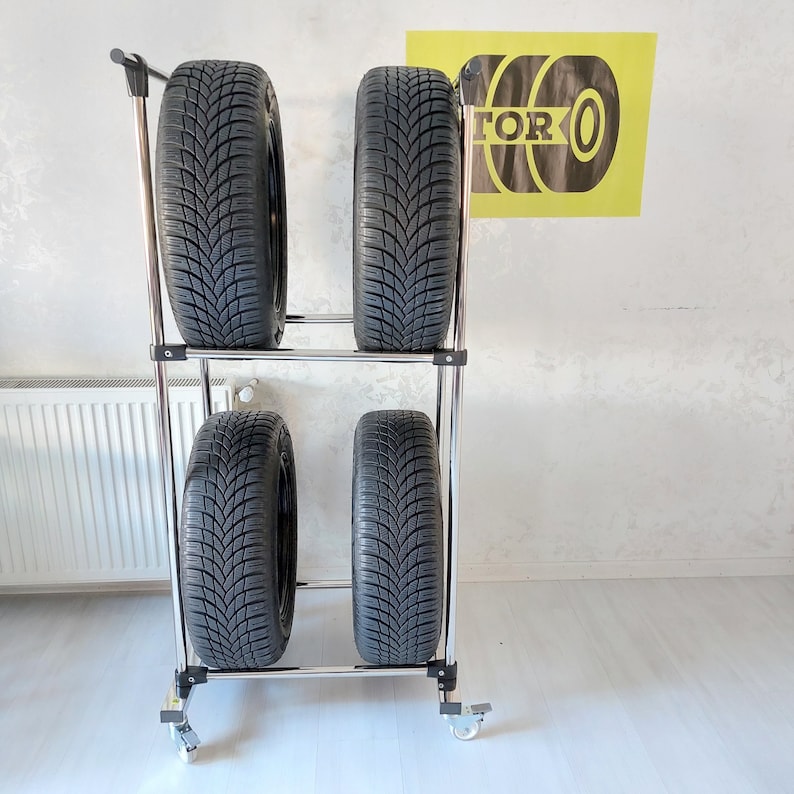 Portable Adjustable Tire Rack, Tire Organizer Rack, Garage Organizer ...