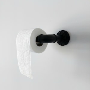 Black toilet paper holder, Industrial toilet roll stand, Steampunk bathroom decor, Vintage toilet roll holder, Retro toilet paper stand