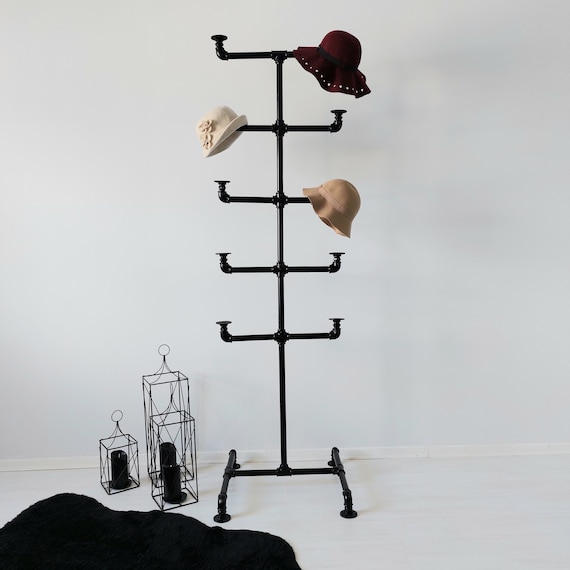Hat Rack Industrial Style Hat Storage Steampunk Hat Rack Freestanding Hat Racks Pipe Hat Hanger Hat Stand Hat Display Garment Rack Etsy
