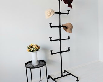 Hat Rack, Industrial Style Hat Storage, Steampunk Hat Rack - Main Image