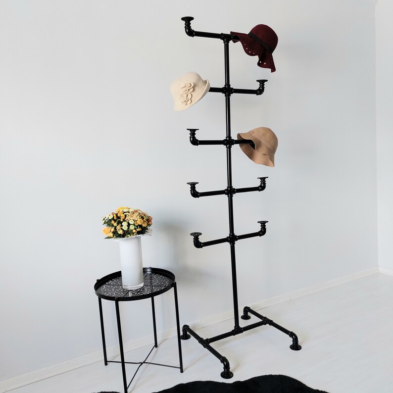 Compact Hat Rack Hat Rack, Industrial Style Hat Storage, Steampunk Hat Rack ...