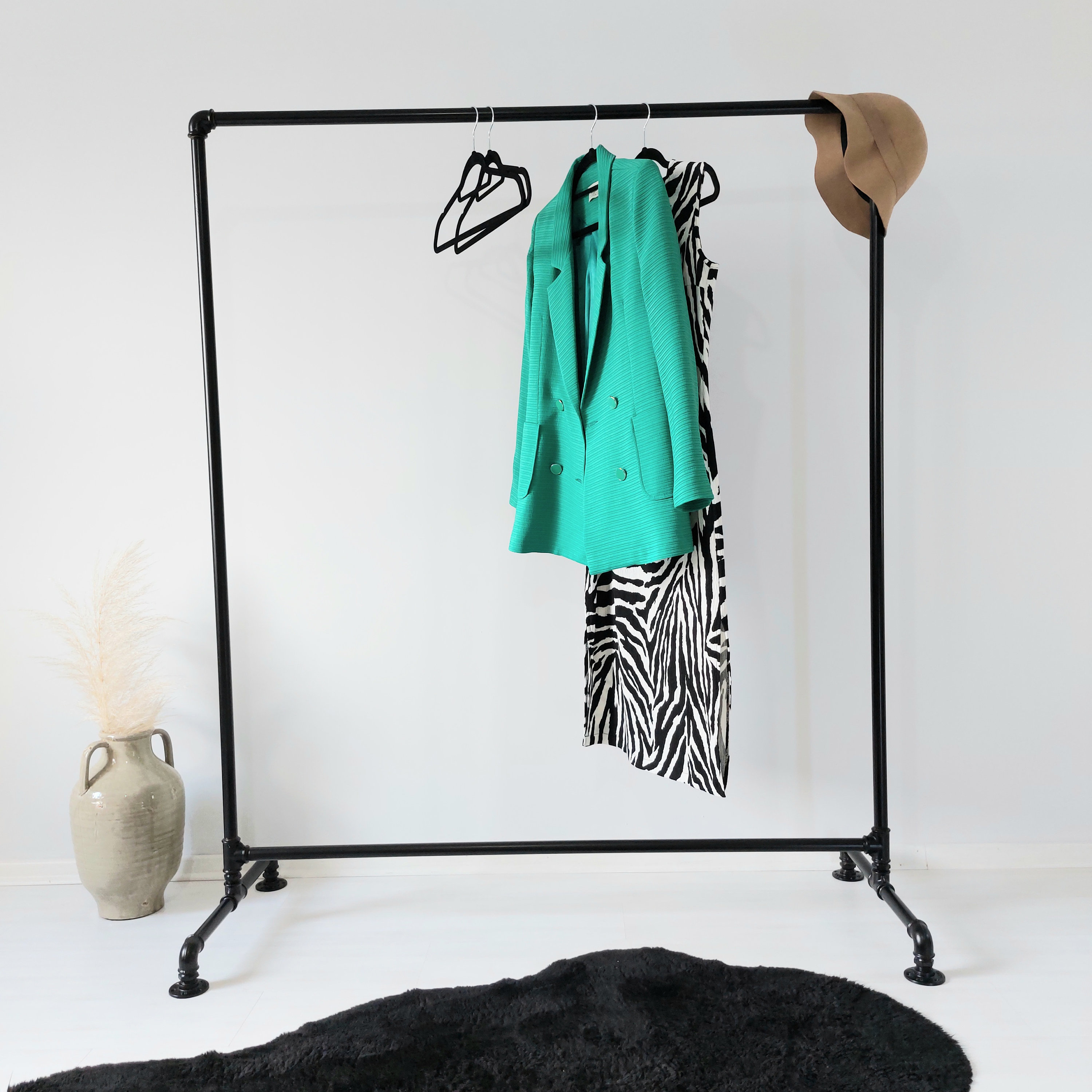 Rolling Garment Rack Pipe Clothes Rack Freestanding Clothing Etsy