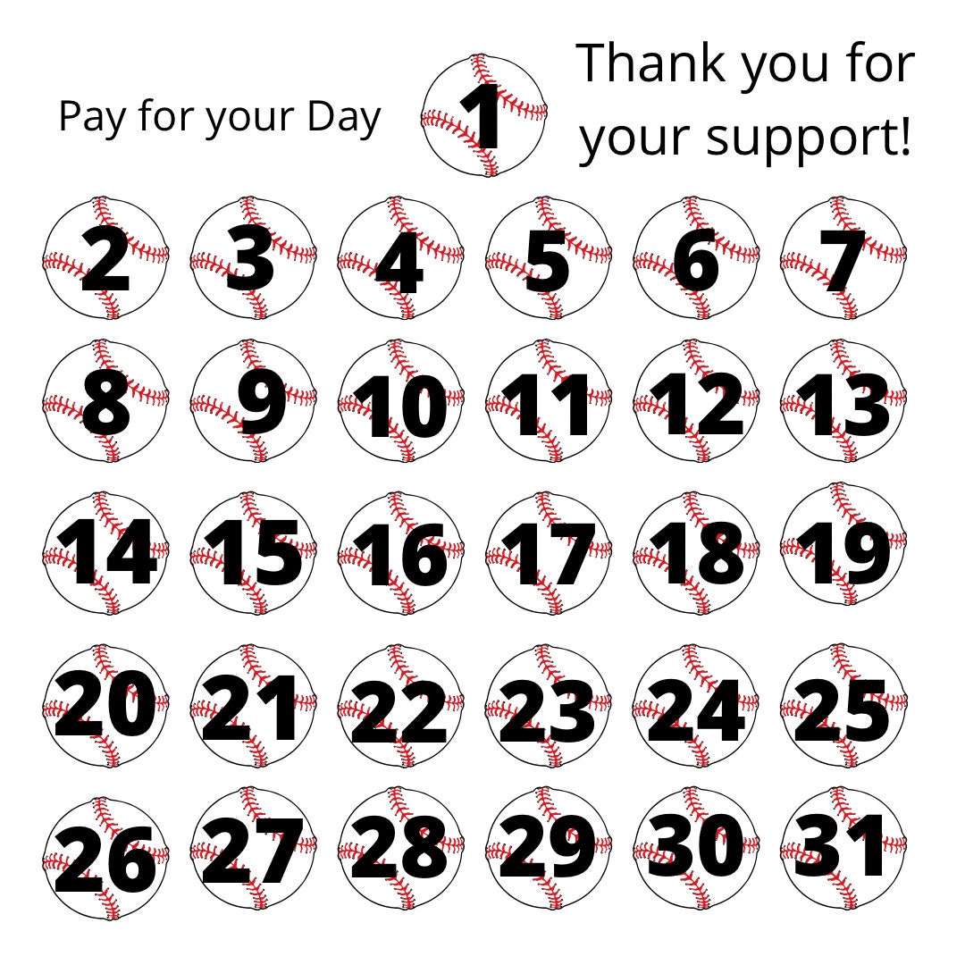 Baseball Calendar Fundraiser Etsy