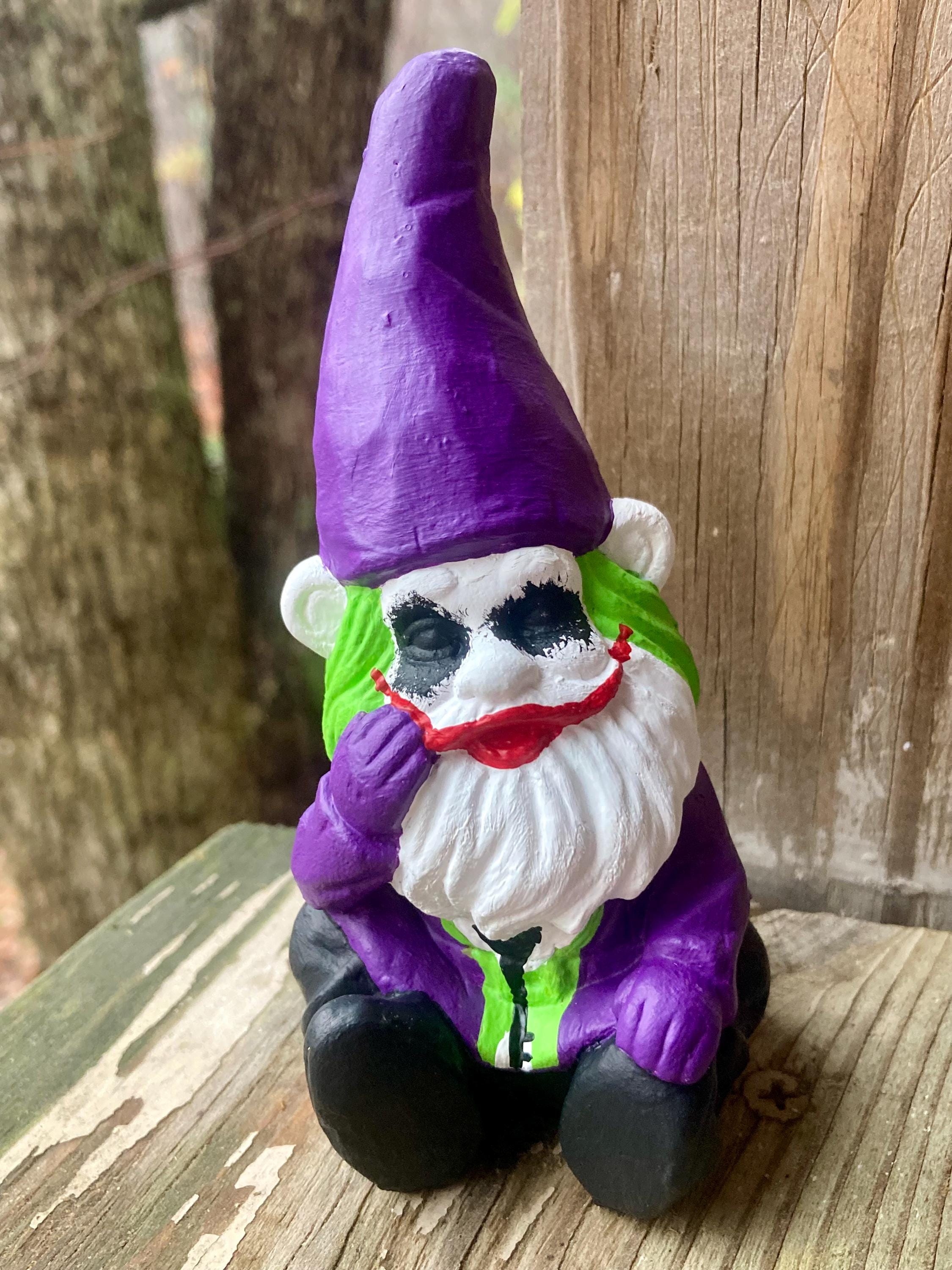 Gnome Fun Time/ Joker Inspired Lawn Accessory/ Clown/ Garden Gnome