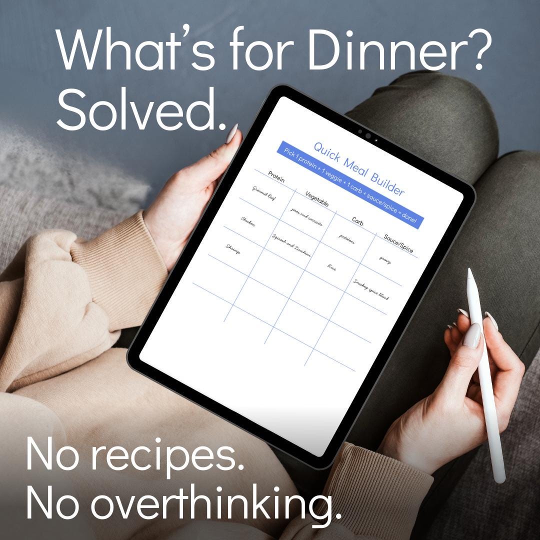 Meal Planning Printable | Easy Dinner Idea Generator | Simple Meal ...