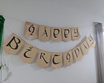 Striscione stampabile di buon compleanno (stile Hobbit)