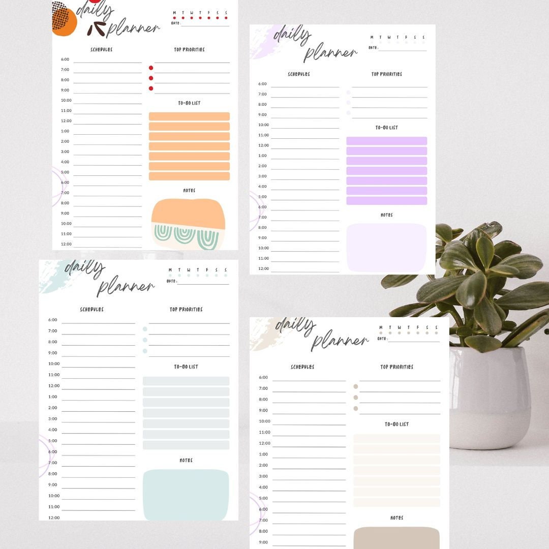 Daily Planner Printable, Military Time Plan, Template, Work Day ...