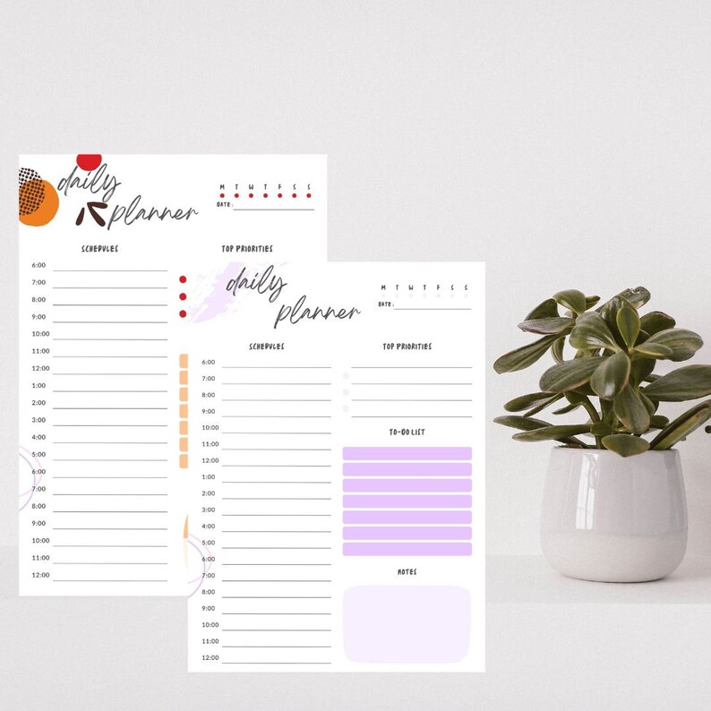 Daily Planner Printable, Military Time Plan, Template, Work Day ...